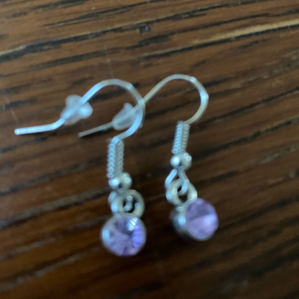 Pink stone earrings